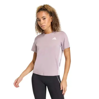 CAMISETA ADIDAS 3S CREW ESSENTIALS FEMININA - Lilas/branco