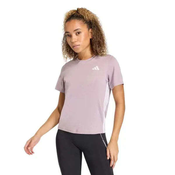 CAMISETA ADIDAS 3S CREW ESSENTIALS FEMININA - Lilas/branco