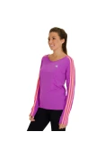 CAMISETA ADIDAS 3S POLIAMIDA MANGA LONGA FEMININA - Lilas/laranja