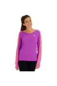 CAMISETA ADIDAS 3S POLIAMIDA MANGA LONGA FEMININA - Lilas/laranja