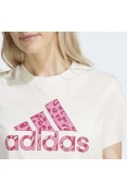 CAMISETA ADIDAS ANIMAL PRINT FEMININA - Bege/rosa CAMISETA ADIDAS ANIMAL PRINT FEMININA - Bege/rosa