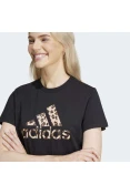 CAMISETA ADIDAS ANIMAL PRINT FEMININA - Preto/marrom CAMISETA ADIDAS ANIMAL PRINT FEMININA - Preto/marrom