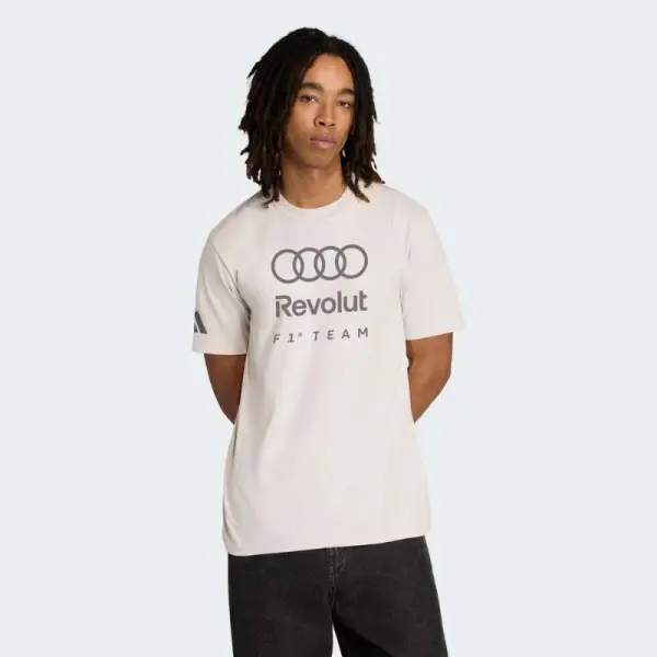 CAMISETA ESTAMPADA ADIDAS AUDI REVOLUT F1 TEAM DNA MASCULINA - Cinza
