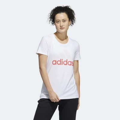 CAMISETA ADIDAS BASIC BADGE OF SPORT FEMININA - Branco/rosa CAMISETA ADIDAS BASIC BADGE OF SPORT FEMININA - Branco/rosa