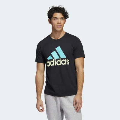 CAMISETA ADIDAS BASIC LOGO MASCULINA - Preto/verde CAMISETA ADIDAS BASIC LOGO MASCULINA - Preto/verde