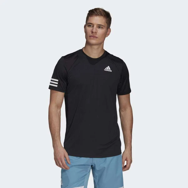 CAMISETA ADIDAS CLUB 3STR TEE MASCULINA - Preto CAMISETA ADIDAS CLUB 3STR TEE MASCULINA - Preto
