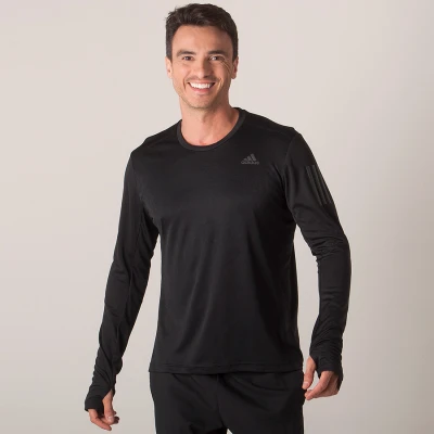 CAMISETA ADIDAS CORRIDA MANGA LONGA MASCULINA - Preto CAMISETA ADIDAS CORRIDA MANGA LONGA MASCULINA - Preto