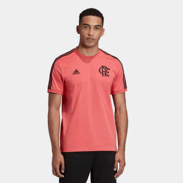 CAMISETA ADIDAS CR FLAMENGO 3-STRIPES - Rosa/preto