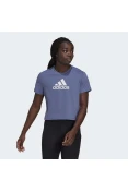 CAMISETA ADIDAS CROPPED AEROREADY DESIGNED 2 FEMININA - Azul CAMISETA ADIDAS CROPPED AEROREADY DESIGNED 2 FEMININA - Azul