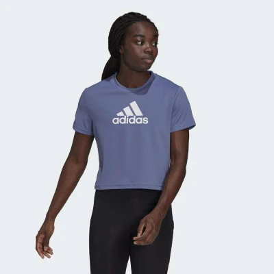 CAMISETA ADIDAS CROPPED AEROREADY DESIGNED 2 FEMININA - Azul CAMISETA ADIDAS CROPPED AEROREADY DESIGNED 2 FEMININA - Azul