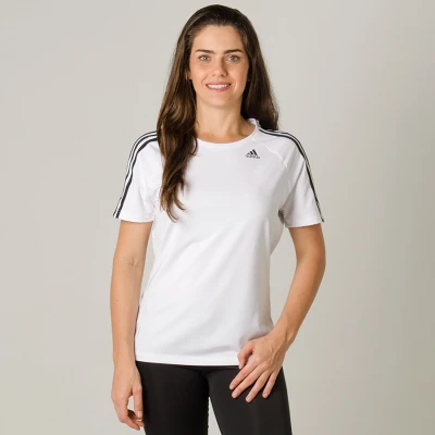 CAMISETA ADIDAS D2M 3 STRIPES FEMININA - Branco
