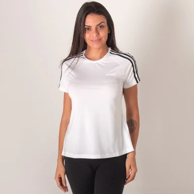 CAMISETA ADIDAS D2M 3S FEMININA - Branco/preto