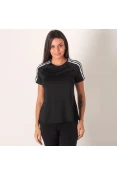 CAMISETA ADIDAS D2M 3S FEMININA - Preto/branco CAMISETA ADIDAS D2M 3S FEMININA - Preto/branco