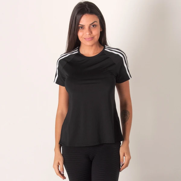 CAMISETA ADIDAS D2M 3S FEMININA - Preto/branco CAMISETA ADIDAS D2M 3S FEMININA - Preto/branco