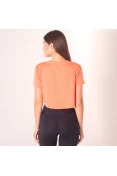 CAMISETA ADIDAS D2M CROPPED BOXY LOGO FEMININA - Laranja/branco CAMISETA ADIDAS D2M CROPPED BOXY LOGO FEMININA - Laranja/branco