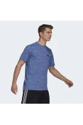 CAMISETA ADIDAS D2M HEATHER EL TEE MASCULINA - Azul CAMISETA ADIDAS D2M HEATHER EL TEE MASCULINA - Azul