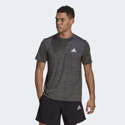 CAMISETA ADIDAS D2M HEATHER EL TEE MASCULINA - Grafite CAMISETA ADIDAS D2M HEATHER EL TEE MASCULINA - Grafite