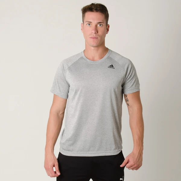 CAMISETA ADIDAS D2M HT MASCULINA - Cinza/preto
