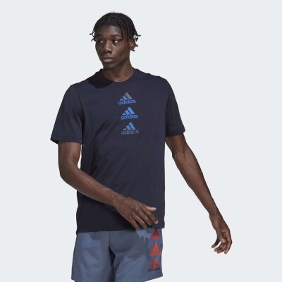 CAMISETA ADIDAS D2M LOGO TEE MASCULINA - Marinho CAMISETA ADIDAS D2M LOGO TEE MASCULINA - Marinho