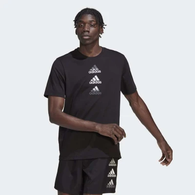 CAMISETA ADIDAS D2M LOGO TEE MASCULINA - Preto CAMISETA ADIDAS D2M LOGO TEE MASCULINA - Preto