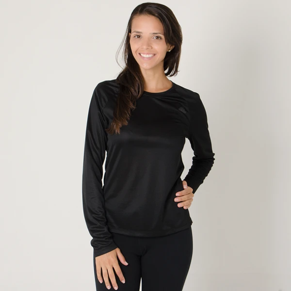 CAMISETA ADIDAS D2M MANGA LONGA FEMININA - Preto
