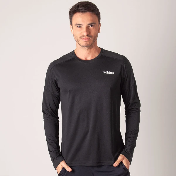 CAMISETA ADIDAS D2M MANGA LONGA MASCULINA - Preto