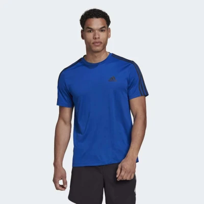 CAMISETA ADIDAS ESS 3S PERF MASCULINA - Azul/preto CAMISETA ADIDAS ESS 3S PERF MASCULINA - Azul/preto