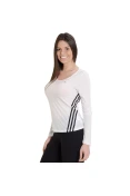 CAMISETA ADIDAS ESS CLIMA 3S LW MANGA LONGA FEMININA - Branco/preto