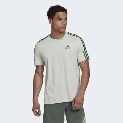 CAMISETA ADIDAS ESSENTIALS 3-STRIPES MASCULINA MASCULINA - Verde CAMISETA ADIDAS ESSENTIALS 3-STRIPES MASCULINA MASCULINA - Verde