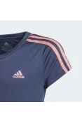 CAMISETA ADIDAS ESSENTIALS 3S INFANTIL FEMININO - Marinho