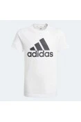 CAMISETA ADIDAS ESSENTIALS EM ALGODÃO INFANTIL - Branco/preto