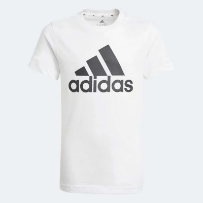CAMISETA ADIDAS ESSENTIALS EM ALGODÃO INFANTIL - Branco/preto
