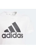 CAMISETA ADIDAS ESSENTIALS EM ALGODÃO INFANTIL - Branco/preto