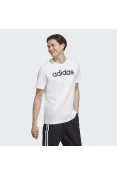 CAMISETA ADIDAS ESSENTIALS LINEAR EMBROIDERED LOGO MASCULINA - Branco/preto