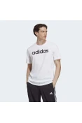 CAMISETA ADIDAS ESSENTIALS LINEAR EMBROIDERED LOGO MASCULINA - Branco/preto