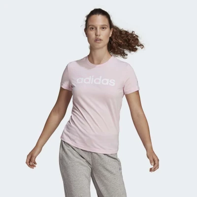 CAMISETA ADIDAS ESSENTIALS LINEAR FEMININO - Rosa CAMISETA ADIDAS ESSENTIALS LINEAR FEMININO - Rosa