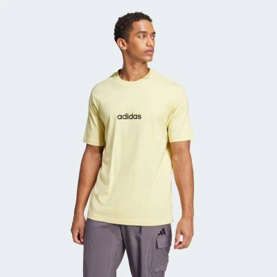 CAMISETA ADIDAS ESSENTIALS LINEAR SINGLE JERSEY MASCULINA - Amarelo CAMISETA ADIDAS ESSENTIALS LINEAR SINGLE JERSEY MASCULINA - Amarelo