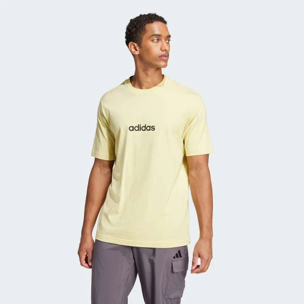 CAMISETA ADIDAS ESSENTIALS LINEAR SINGLE JERSEY MASCULINA - Amarelo CAMISETA ADIDAS ESSENTIALS LINEAR SINGLE JERSEY MASCULINA - Amarelo