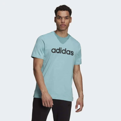 CAMISETA ADIDAS ESSENTIALS LOGO LINEAR BORDADO MASCULINA - Azul CAMISETA ADIDAS ESSENTIALS LOGO LINEAR BORDADO MASCULINA - Azul