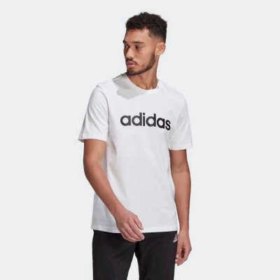 CAMISETA ADIDAS ESSENTIALS LOGO LINEAR BORDADO MASCULINA - Branco CAMISETA ADIDAS ESSENTIALS LOGO LINEAR BORDADO MASCULINA - Branco