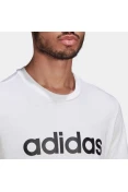 CAMISETA ADIDAS ESSENTIALS LOGO LINEAR BORDADO MASCULINA - Branco CAMISETA ADIDAS ESSENTIALS LOGO LINEAR BORDADO MASCULINA - Branco