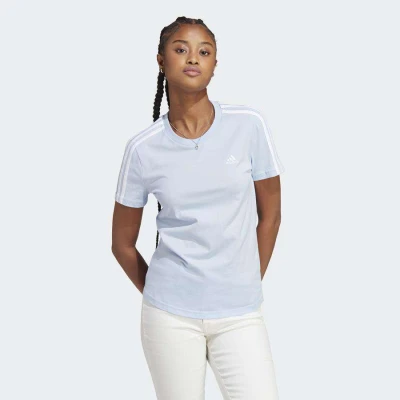 CAMISETA ADIDAS ESSENTIALS SLIM 3-STRIPES FEMININA - Azul celeste CAMISETA ADIDAS ESSENTIALS SLIM 3-STRIPES FEMININA - Azul celeste