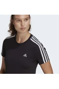 CAMISETA ADIDAS ESSENTIALS SLIM 3-STRIPES FEMININA - Preto CAMISETA ADIDAS ESSENTIALS SLIM 3-STRIPES FEMININA - Preto