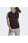 CAMISETA ADIDAS ESSENTIALS SLIM 3-STRIPES FEMININA - Preto CAMISETA ADIDAS ESSENTIALS SLIM 3-STRIPES FEMININA - Preto