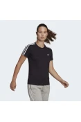 CAMISETA ADIDAS ESSENTIALS SLIM 3-STRIPES FEMININA - Preto CAMISETA ADIDAS ESSENTIALS SLIM 3-STRIPES FEMININA - Preto