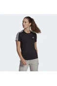 CAMISETA ADIDAS ESSENTIALS SLIM 3-STRIPES FEMININA - Preto CAMISETA ADIDAS ESSENTIALS SLIM 3-STRIPES FEMININA - Preto