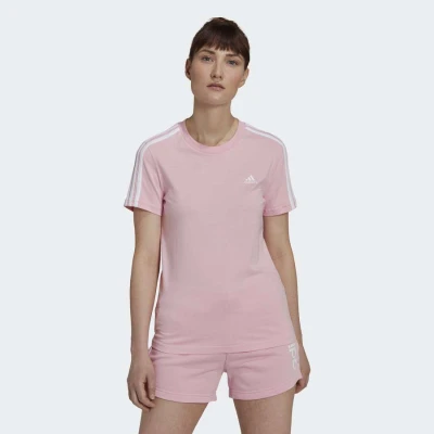 CAMISETA ADIDAS ESSENTIALS SLIM 3-STRIPES FEMININA - Rosa CAMISETA ADIDAS ESSENTIALS SLIM 3-STRIPES FEMININA - Rosa