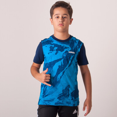 CAMISETA ADIDAS ESTAMPA CORRIDA ESSENTIALS INFANTIL - Azul/marinho