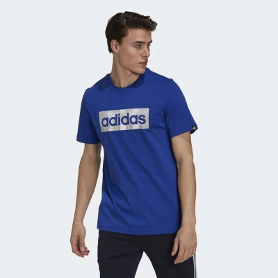 CAMISETA ADIDAS ESTAMPADA BOX LOGO MASCULINA - Azul CAMISETA ADIDAS ESTAMPADA BOX LOGO MASCULINA - Azul