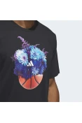 CAMISETA ADIDAS ESTAMPADA FLORAL HOOPS MASCULINA - Preto CAMISETA ADIDAS ESTAMPADA FLORAL HOOPS MASCULINA - Preto